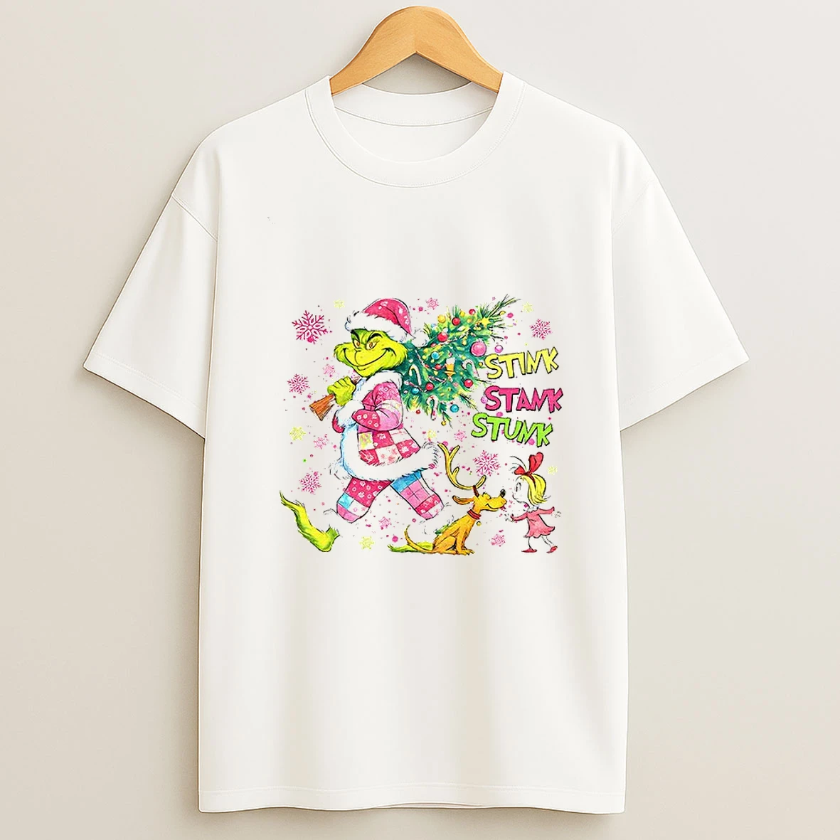 Grinch Max And Cindy Lou Stink Stank Stunk Merry Christmas Tshirt Hoodie