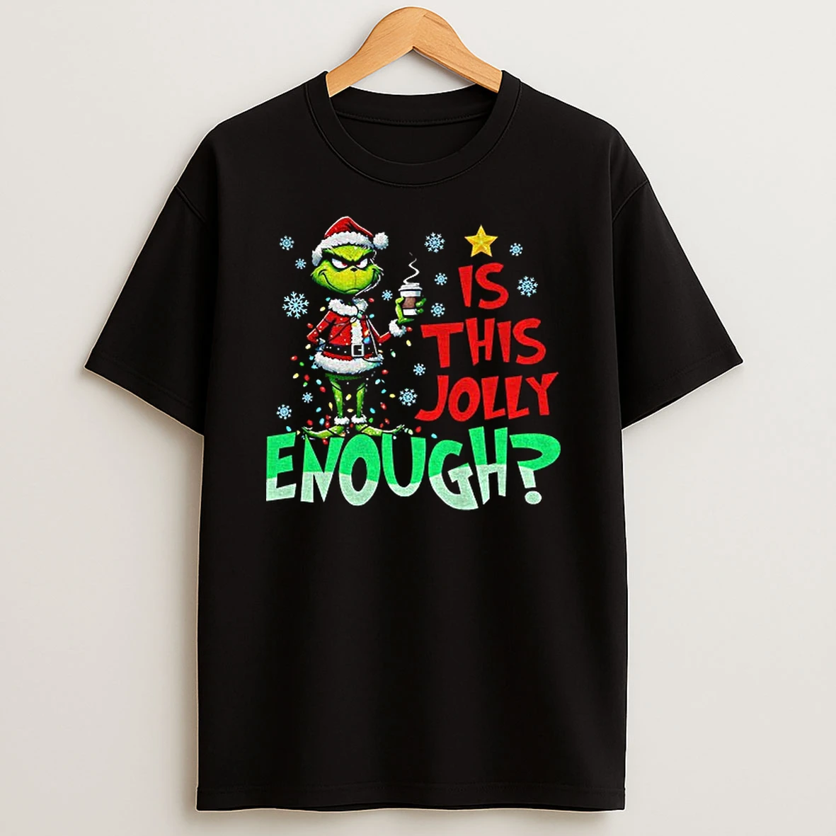 Grinch Santa Claus Is This Jolly Enough Merry Christmas Png Tshirt Hoodie