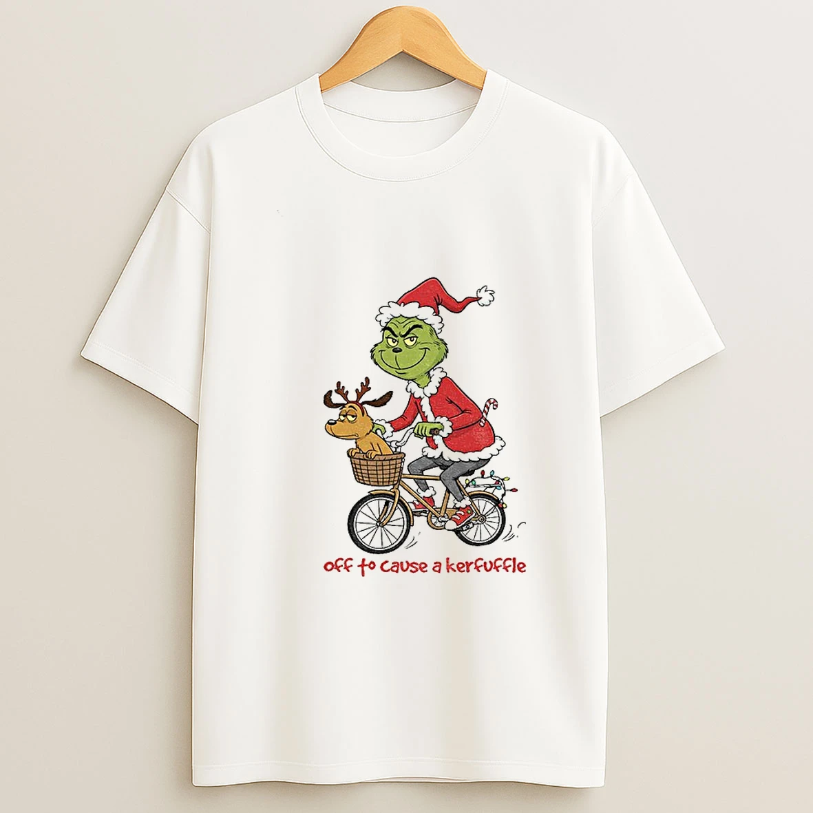 Grinch Santa Claus Off To Cause A Kerfuffle Christmas Tshirt Hoodie