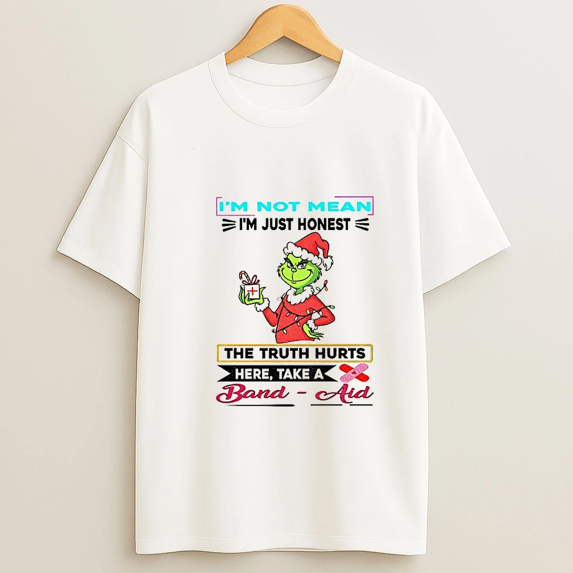 Grinch Santa Hat Im Not Mean Im Just Honest Merry Christmas 2025 Tshirt Hoodie