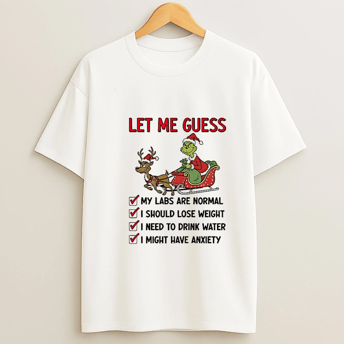 Grinch Santa Hat Let Me Guess My Labs Are Normal I Should Lose Weight Christmas Tshirt Hoodie