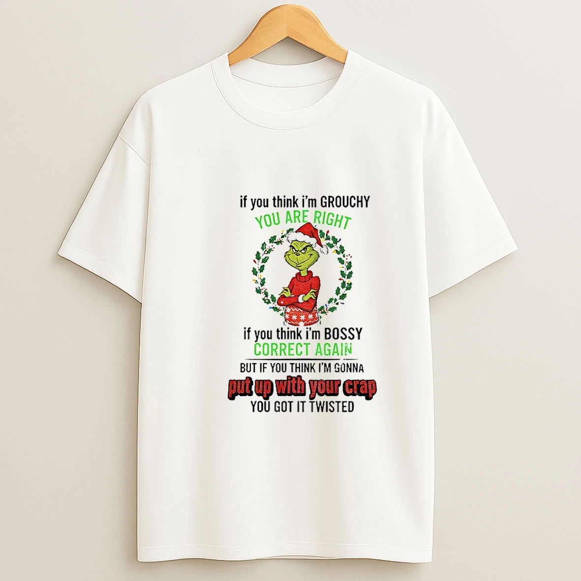 Grinch Santa If Its Not My Smart Mouth Getting Me In Trouble Its My Facial Expressions Mery Christmas Tshirt Hoodie