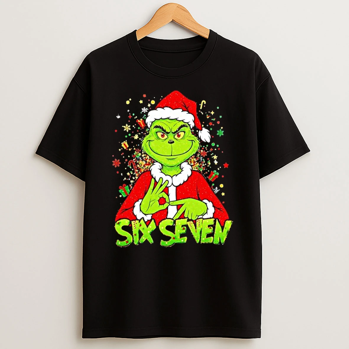 Grinch Six Seven Merry Christmas Tshirt Hoodie