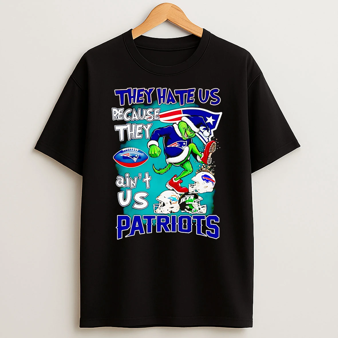 Grinch They Hate Us Because They Aint Us New England Patriots Tshirt Hoodie