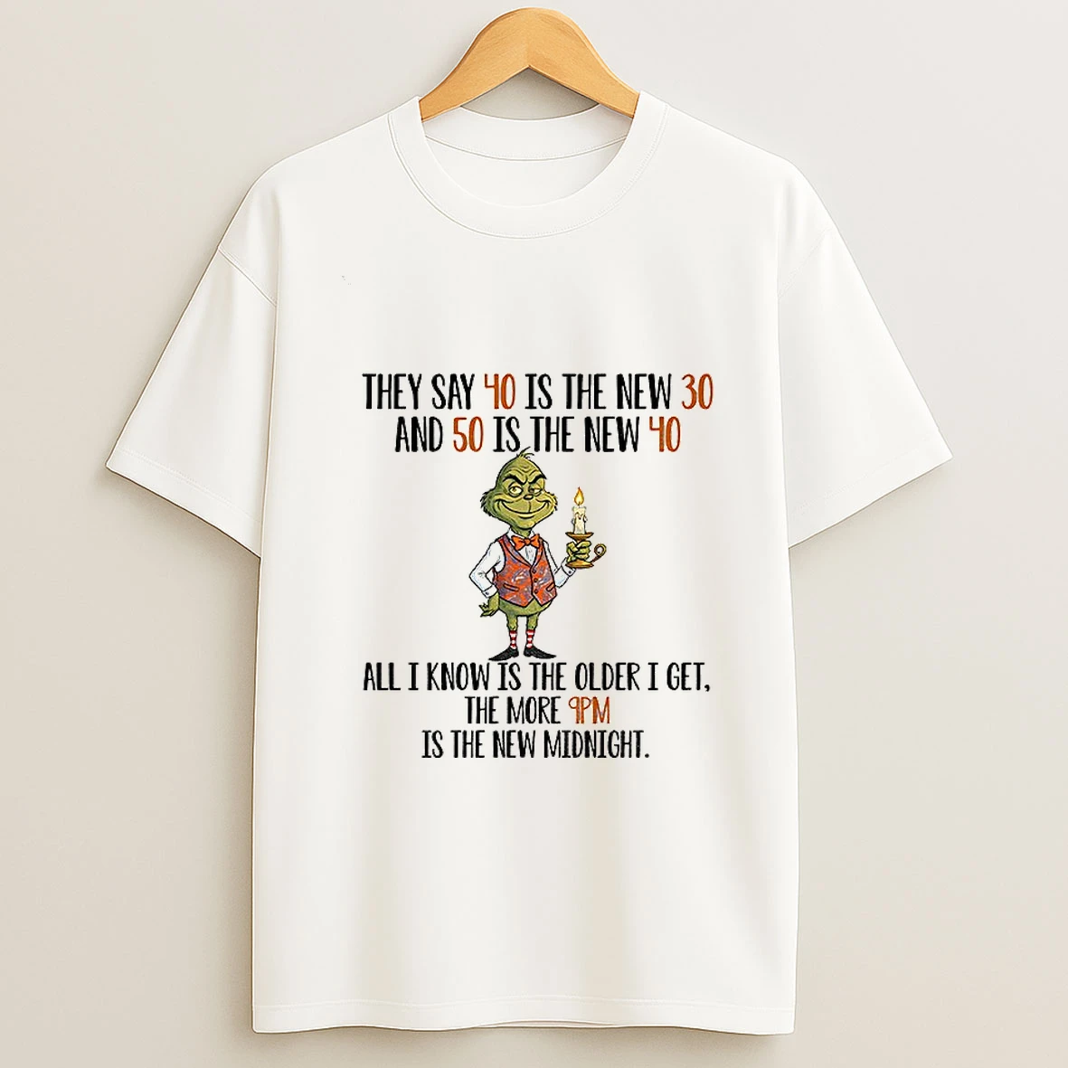 Grinch They Say 40 Is The New 30 And 50 Is The New 40 All I Know Is The Older I Get Tshirt Hoodie