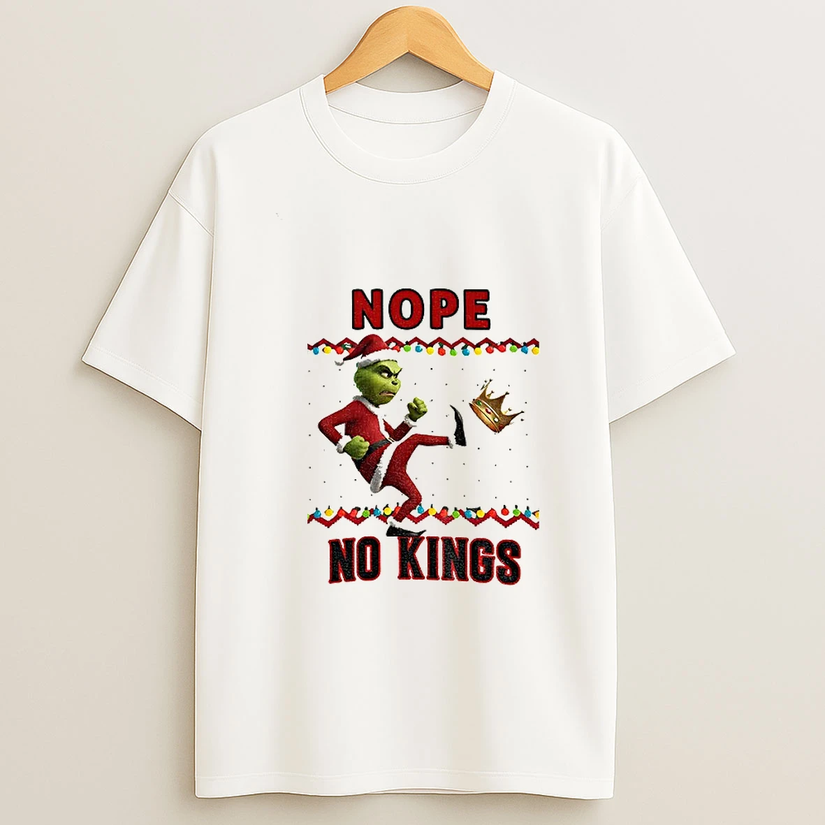 Grinch Ugly Xmas Nope No Kings Anti Maga Christmas 2025 Tshirt Hoodie