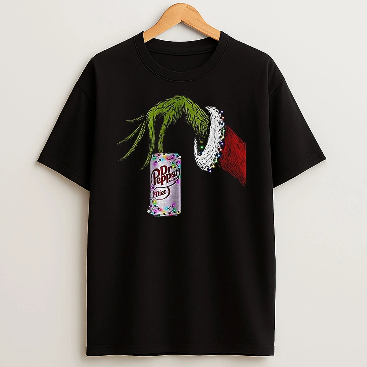 Grinch And Dr Pepper Parody Christmas Lights Merry Christmas Tshirt Hoodie