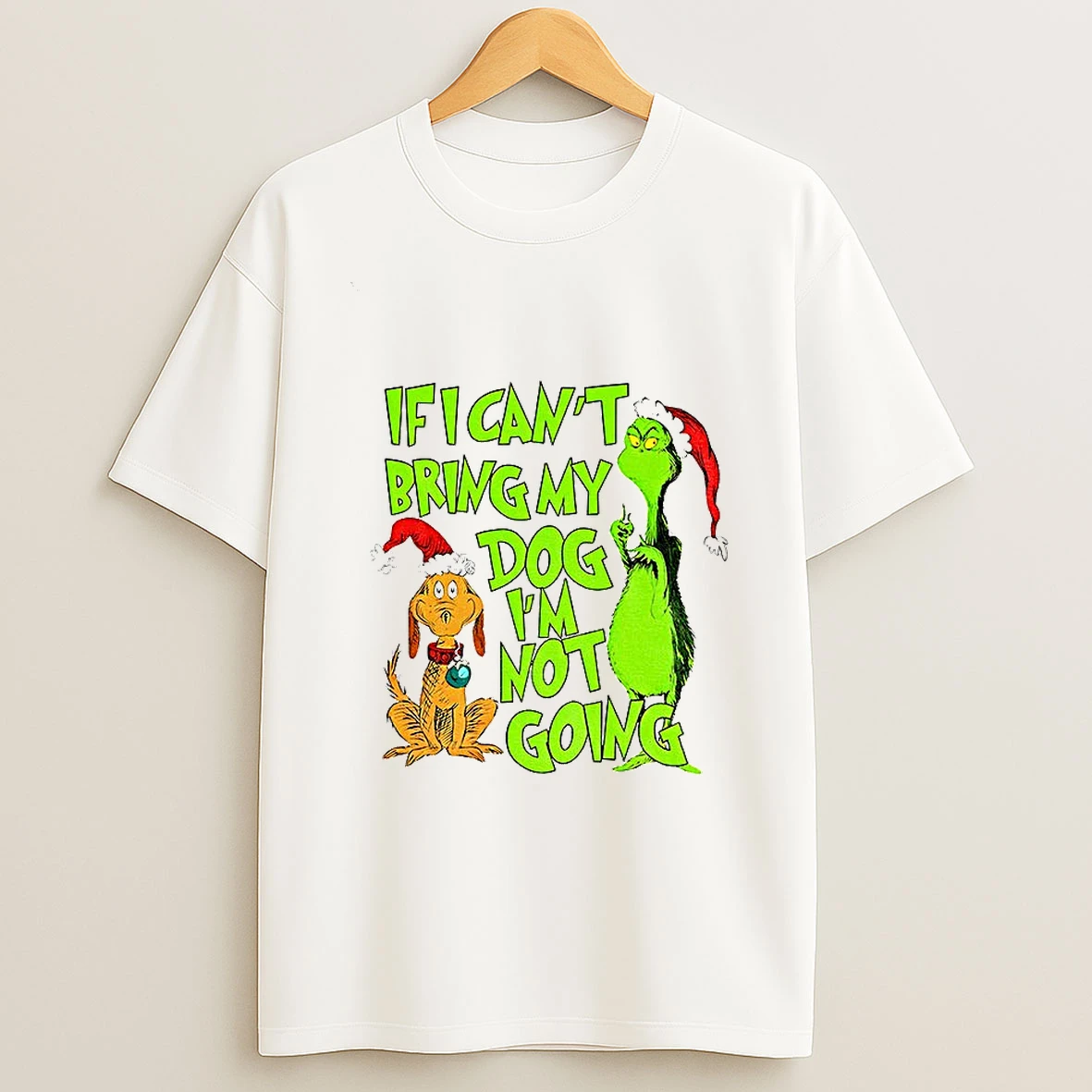 Grinch And Max Santa If I Cant Bring My Dog Im Not Going Christmas Tshirt Hoodie