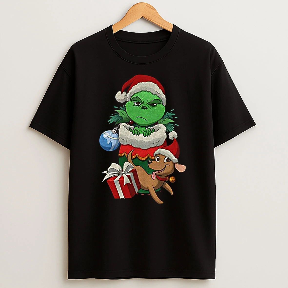 Grinch And Max Stocking Stuffer Grump Merry Christmas 2025 Tshirt Hoodie