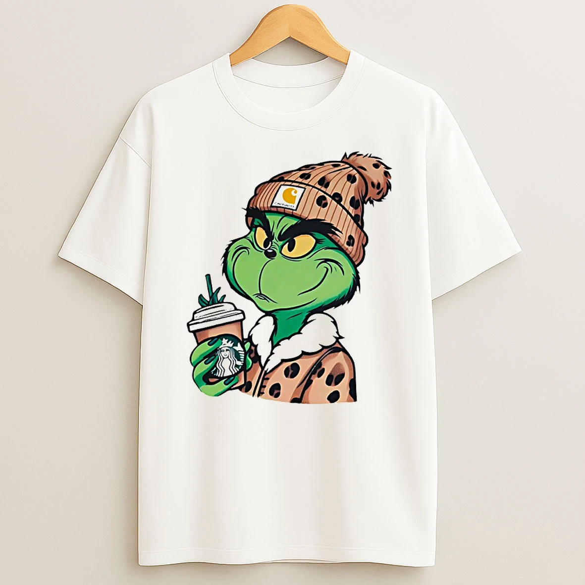 Grinch Drinking Starbucks Circle Tshirt Hoodie