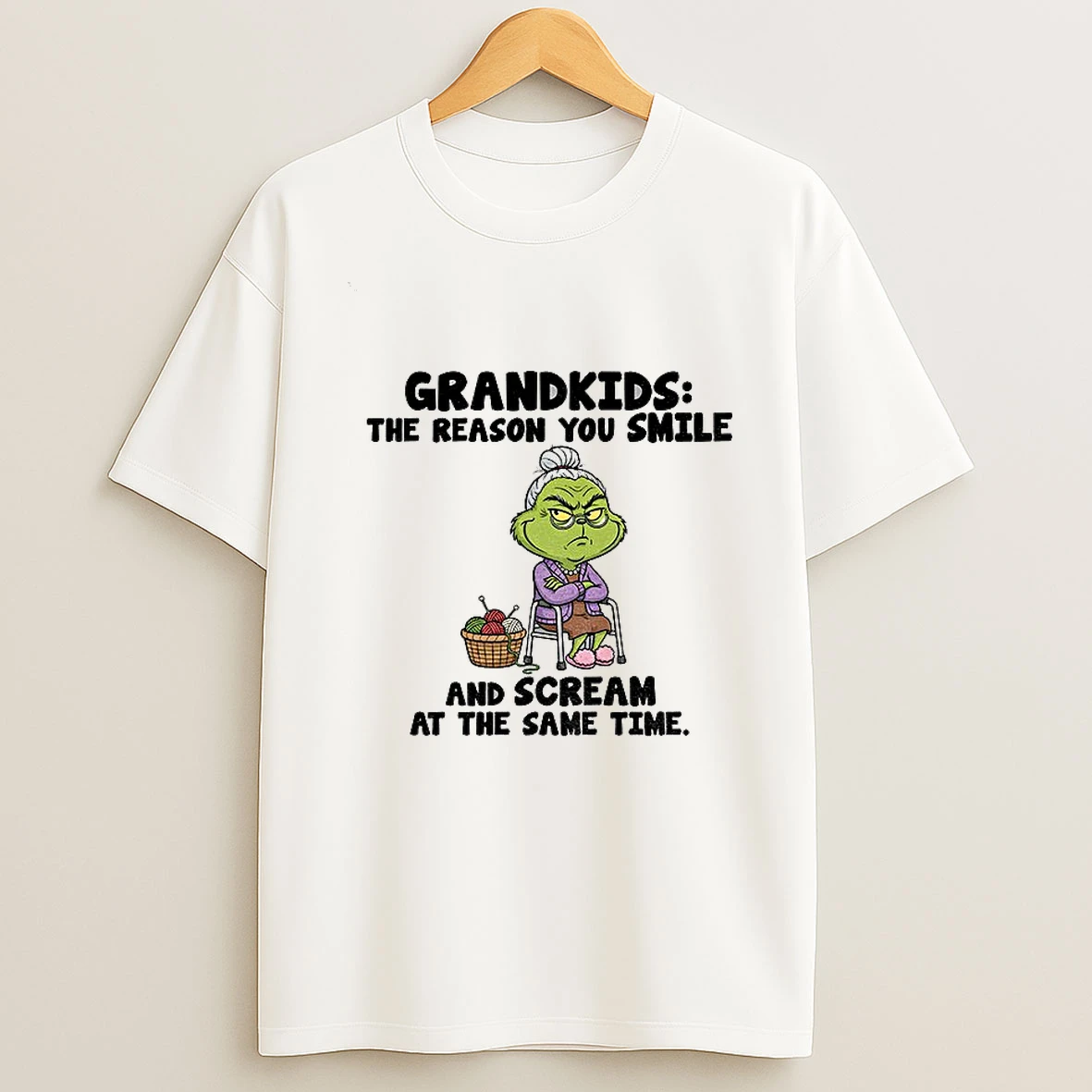 Grinch Grandkids The Reason You Smile And Scream At The Same Time Christmas Tshirt Hoodie