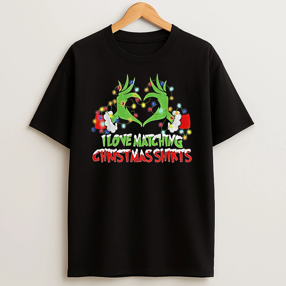 Grinch Love Hand Signs I Love Matching Christmas Merry Christmas Tshirt Hoodie