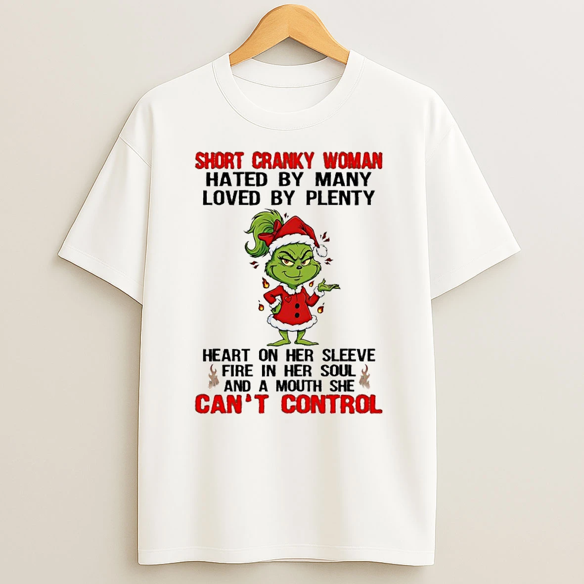 Grinch Short Cranky Woman Hated By Many Loved By Plenty Circle Tshirt Hoodie