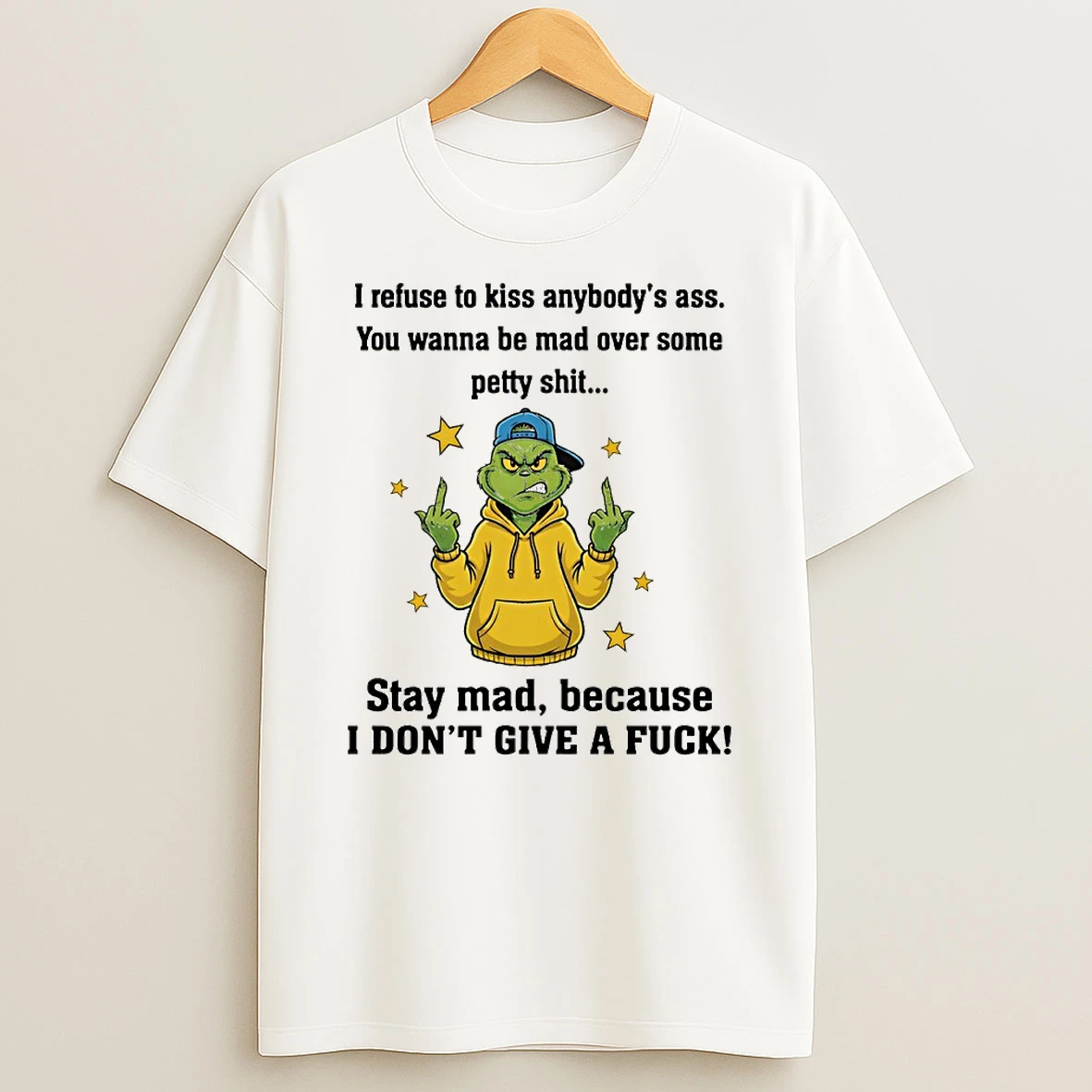 Grinch Stay Mad Because I Dont Give A Fck Circle Tshirt Hoodie