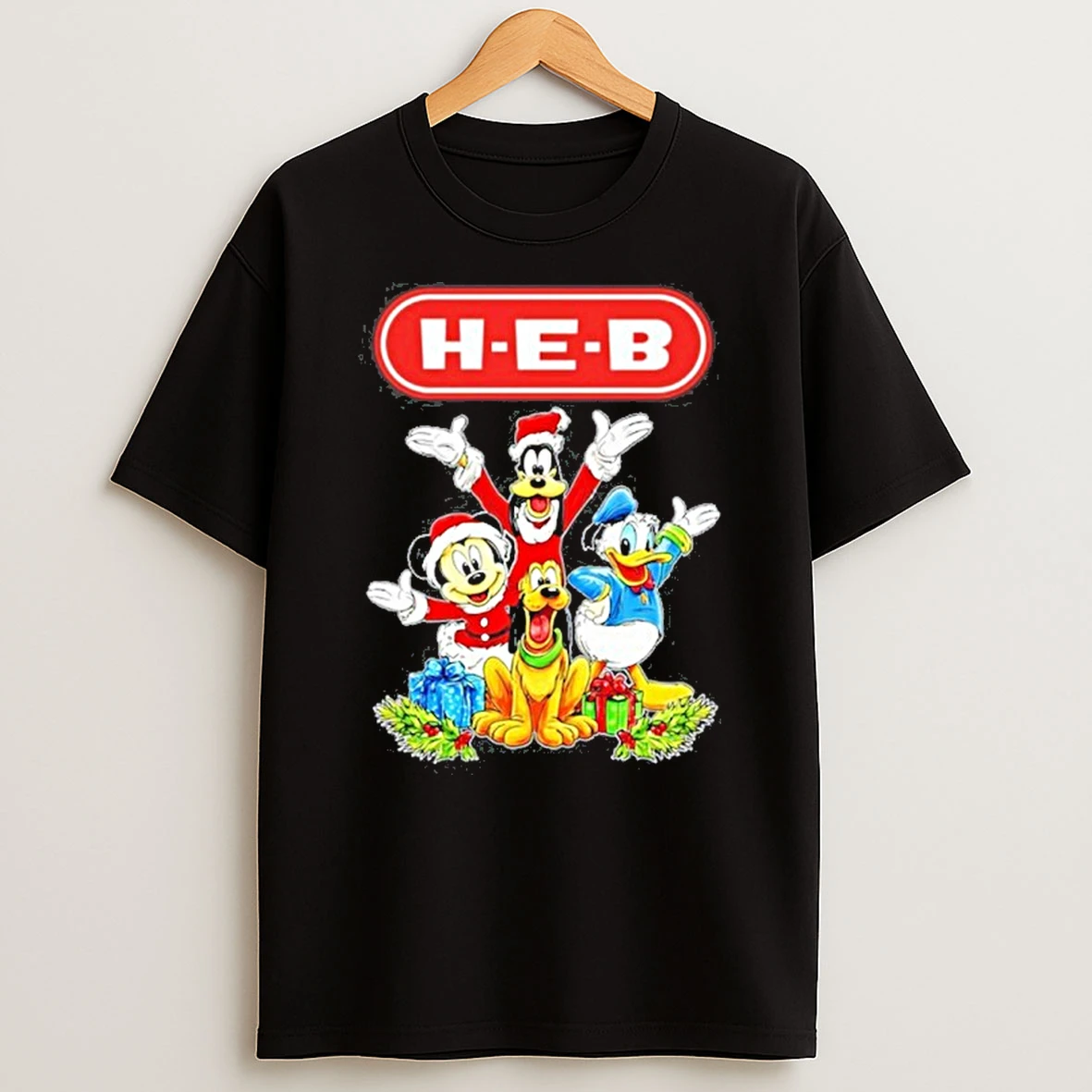 H E B Logo Mickey Team Merry Christmas Tshirt Hoodie