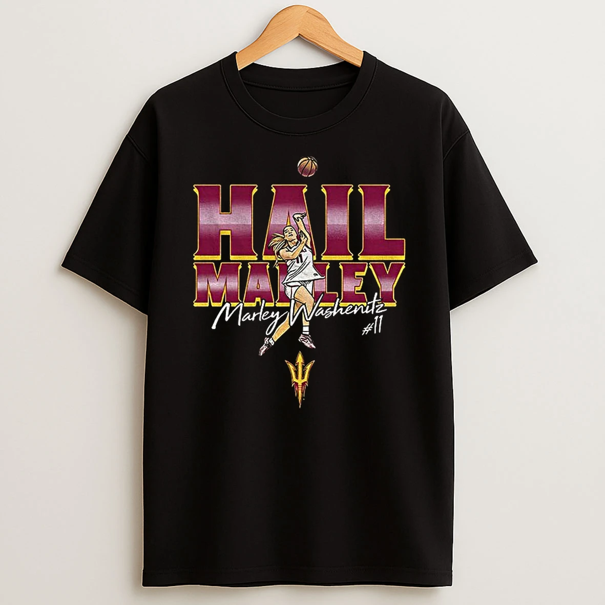 Hail Marley Washenitz Arizona State Sun Devils Basketball Logo Tshirt Hoodie