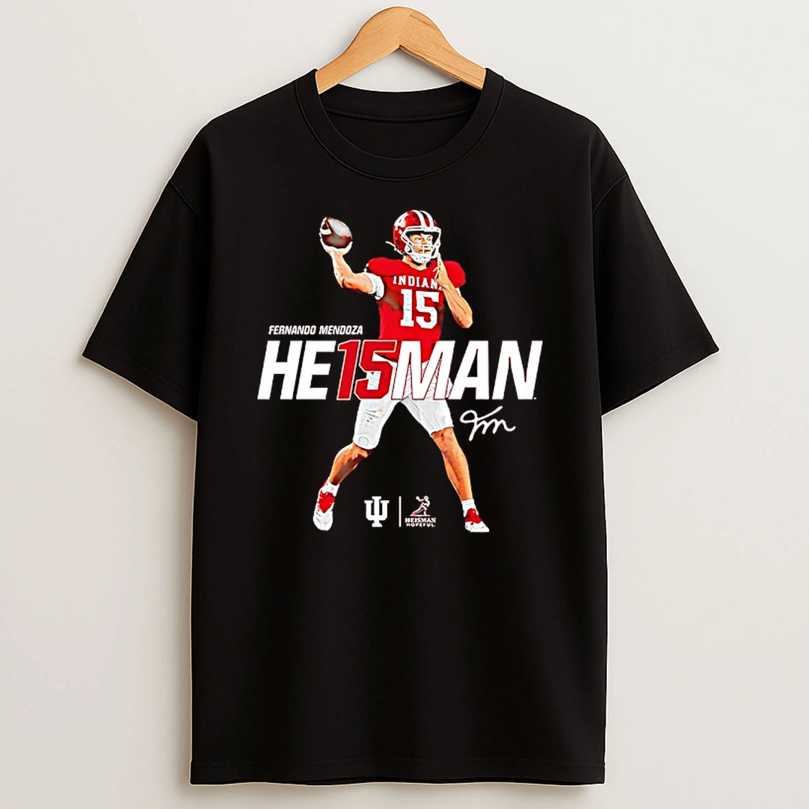 He15man Fernando Mendoza Indiana Hoosiers Football Signature Tshirt Hoodie
