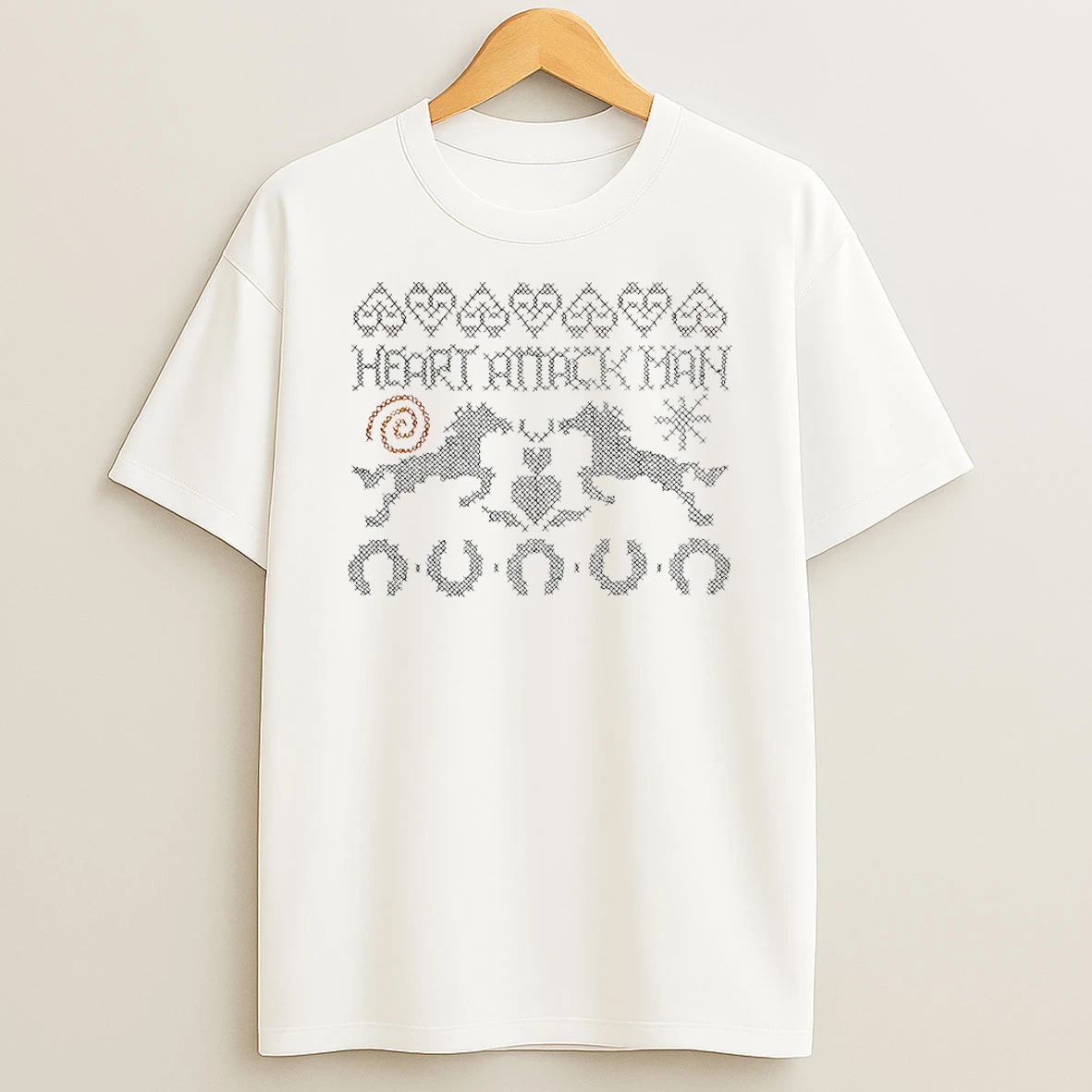 Heart Attack Man Holiday 2025 Ugly Christmas Circle Tshirt Hoodie