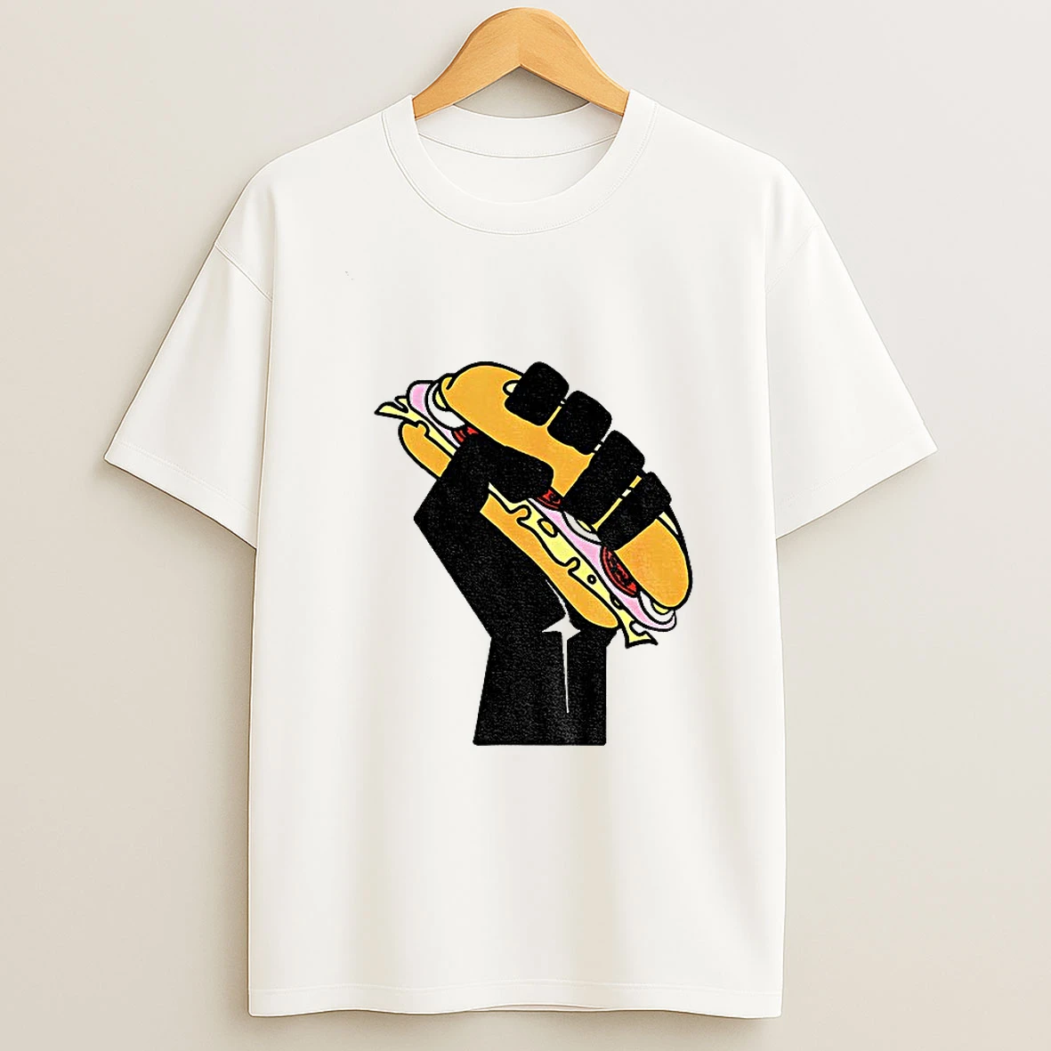 Hoagie Sandwich Guy Black Fist Resist Fascism Anti Trump Tshirt Hoodie