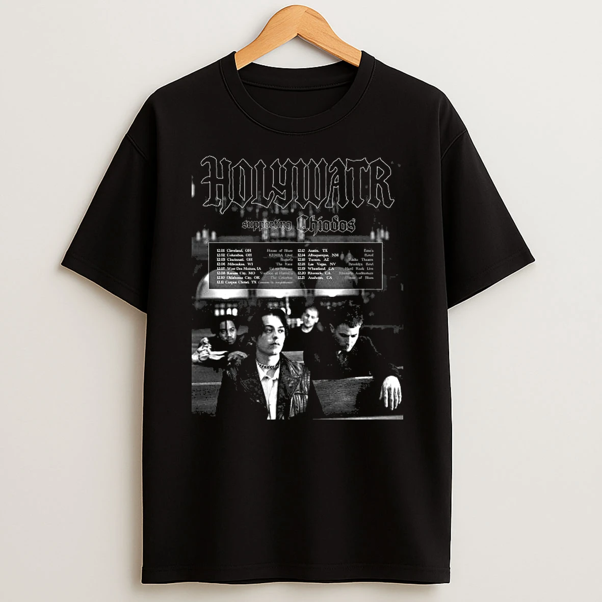 Holywatr Supporting Chiodos December 2025 Tour Tshirt Hoodie