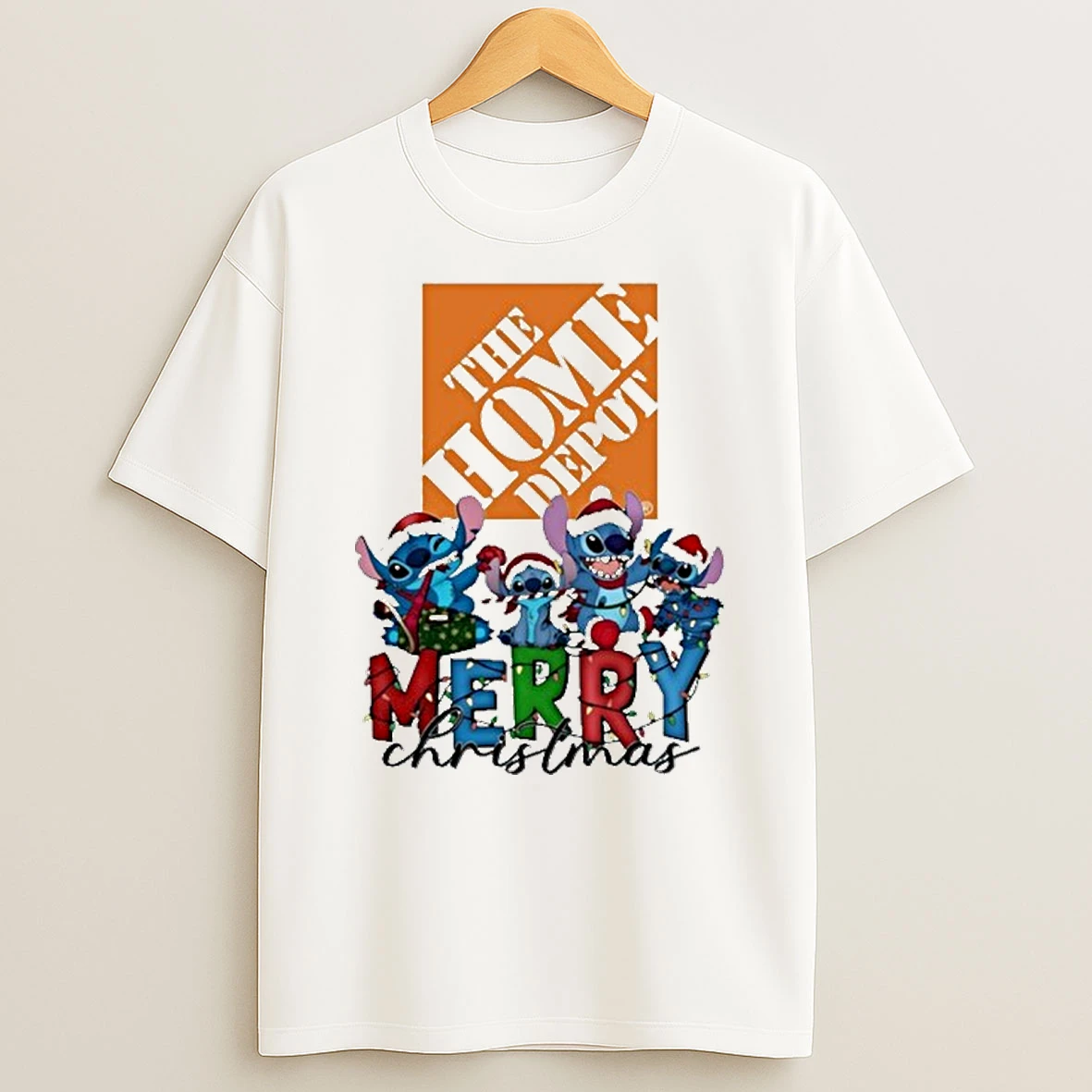 Home Depot Merry Christmas Stitch Tshirt Hoodie