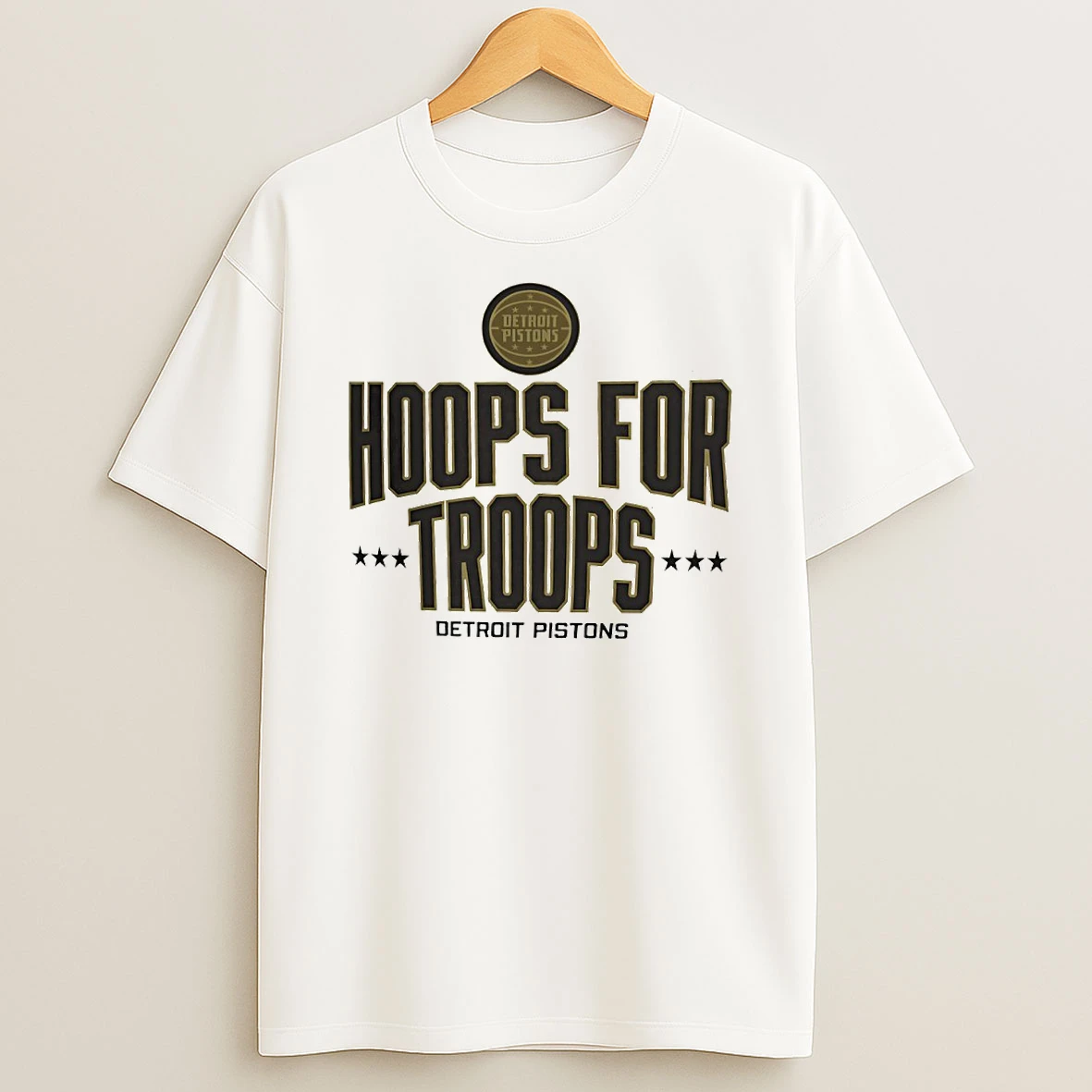 Hoops For Troops Detroit Pistons Basketball Circle Tshirt Hoodie
