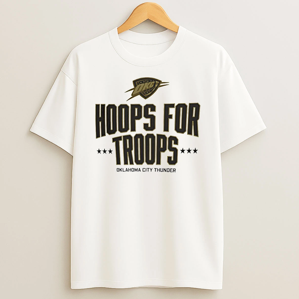 Hoops For Troops Oklahoma City Thunder Basketball Circle Tshirt Hoodie