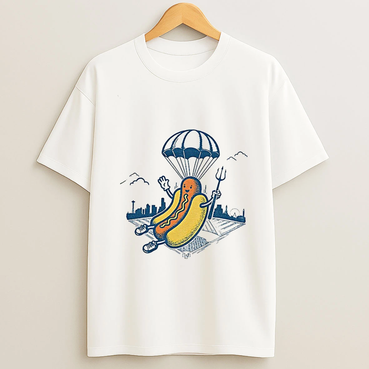 Hot Dog Parachute Drop Holding Trident Seattle Mariners Mlb Baseball 2025 Tshirt Hoodie