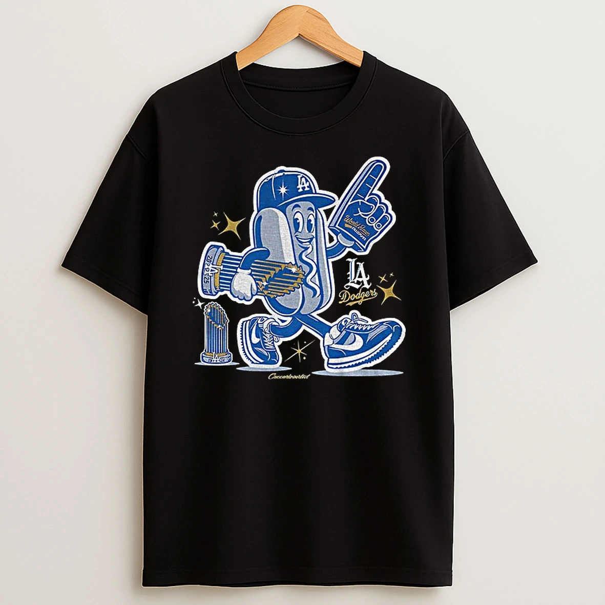 Hot Dog Trophy Back To Back World Champs Los Angeles Dodgers Mlb 2025 Tshirt Hoodie