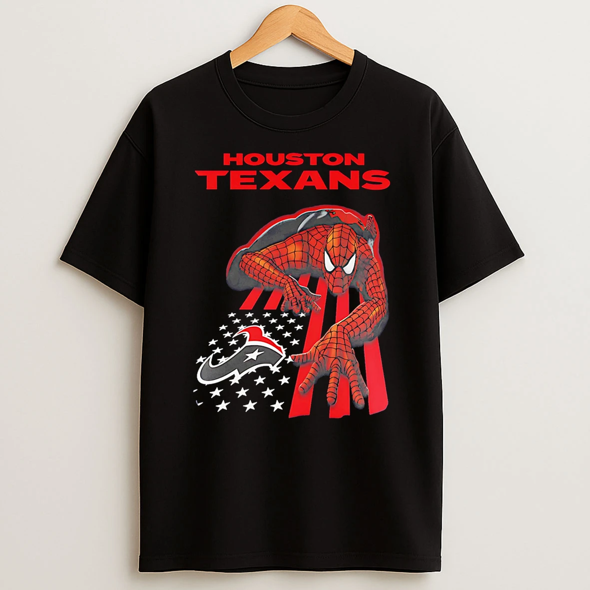 Houston Texans Spiderman America Flag Tshirt Hoodie