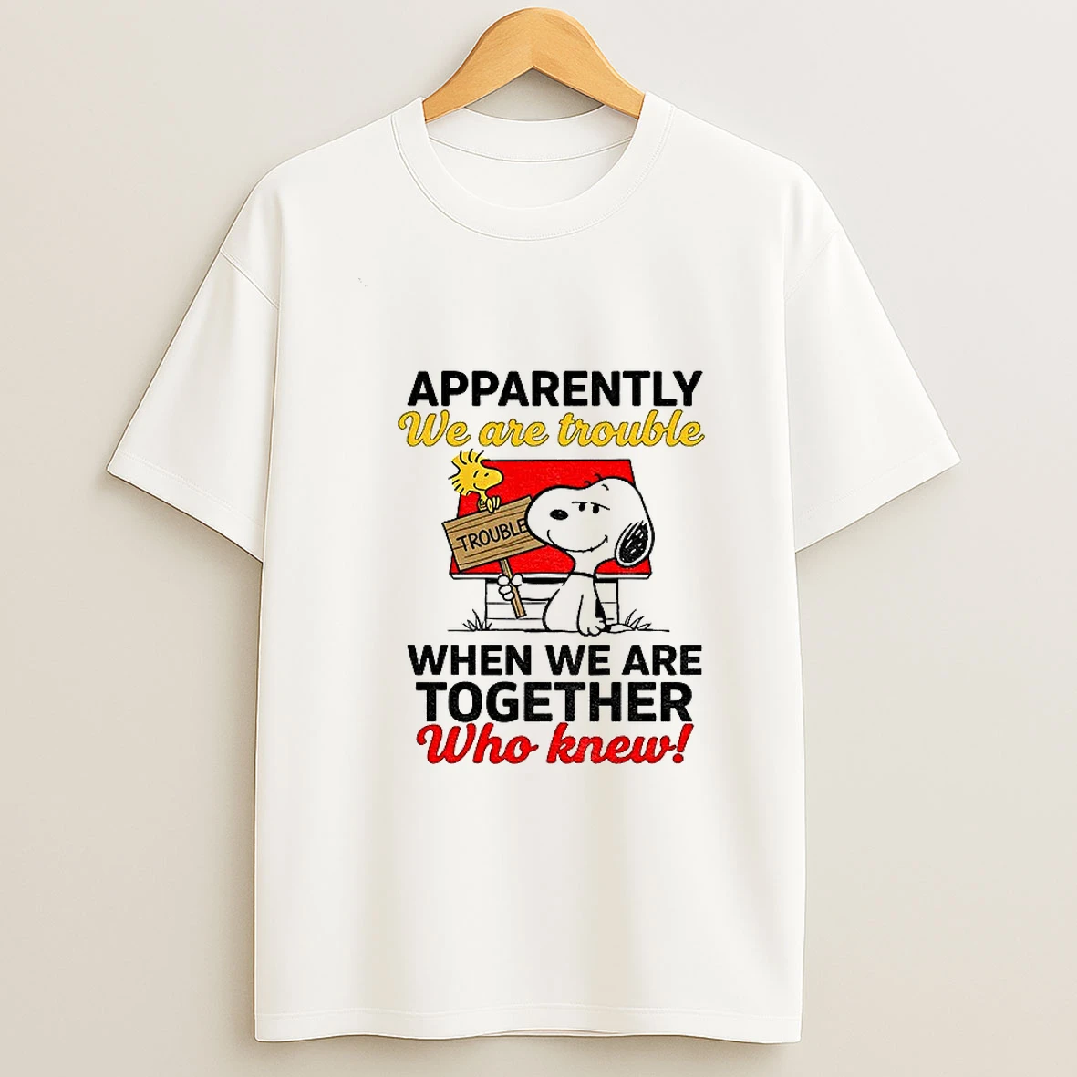 Htx0lcyh Snoopy And Woodstock Apparently We Are Trouble When We Are Together Who Knew Tshirt Hoodie