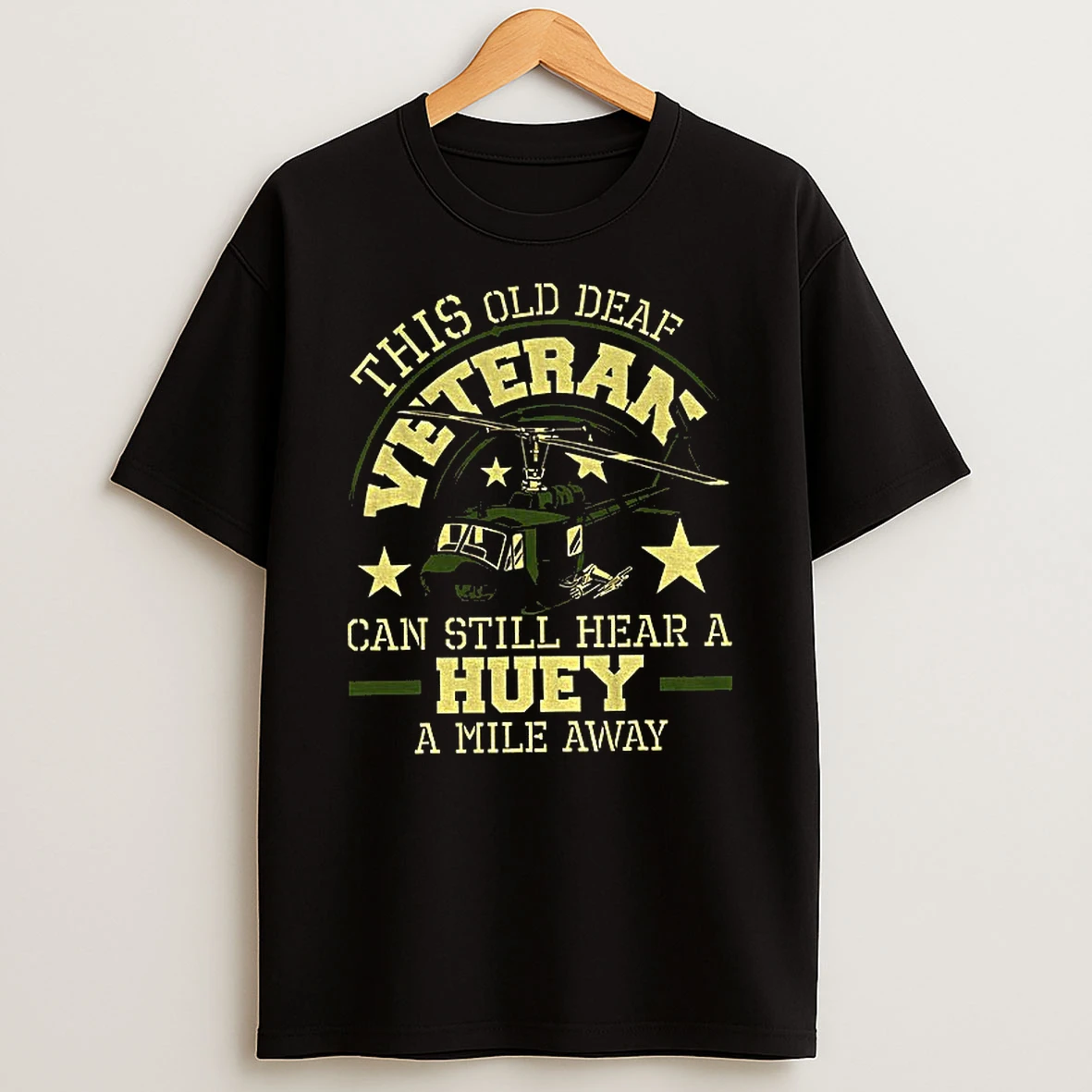 Huey Helicopter Veteran Military Pilot This Old Deaf Veteran Tshirt Hoodie
