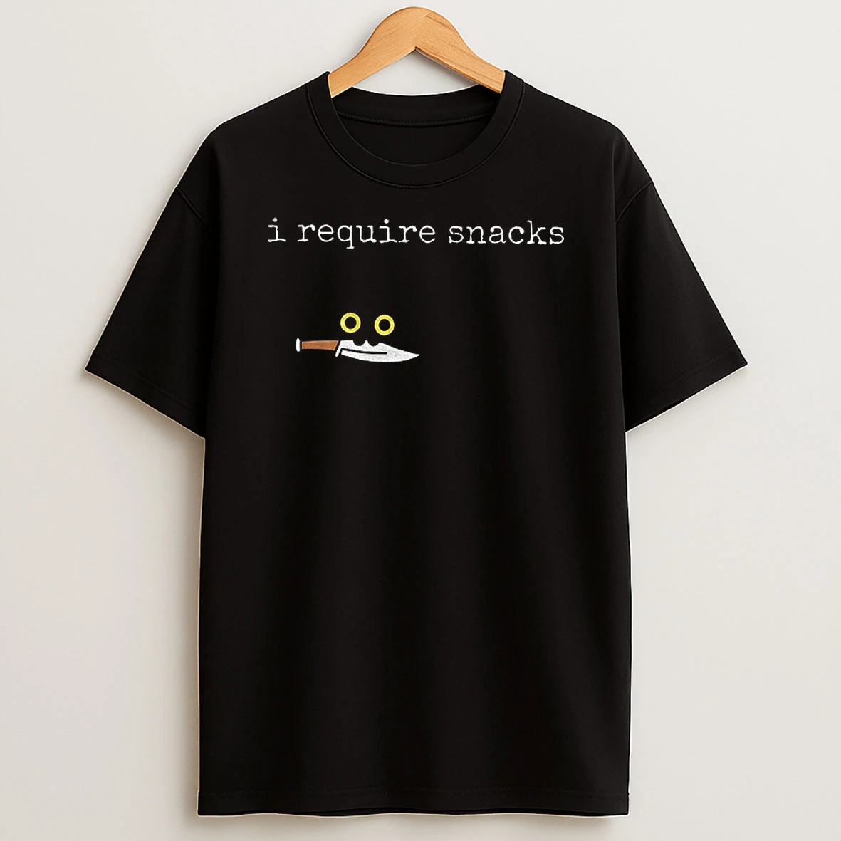 I Require Snacks Funny Black Cat Tshirt Hoodie