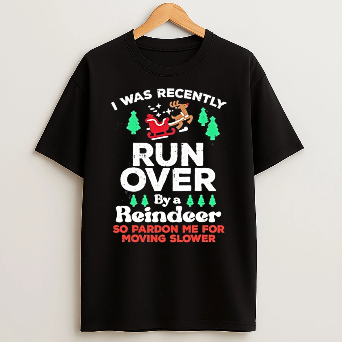 I Was Recently Run Over By A Reindeer So Pardon Me For Moving Slower Tshirt Hoodie