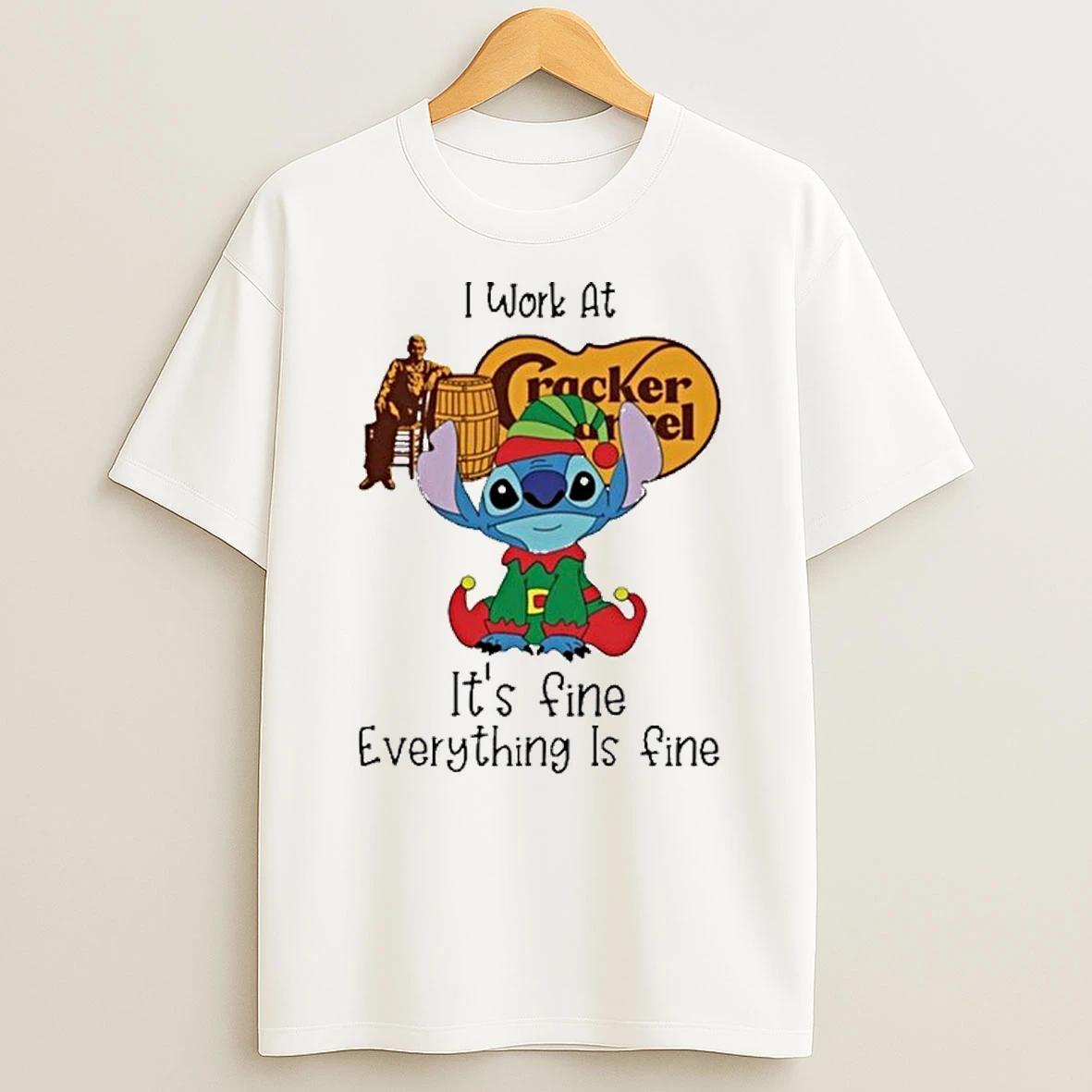 I Work At Cracker Barrel Stitch Its Fine Everything Is Fine Tshirt Hoodie