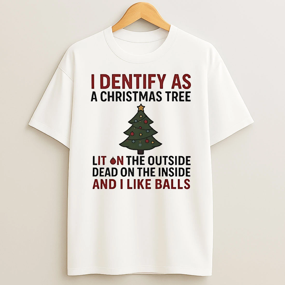 I Identify As A Christmas Tree Lit On The Outside Circle Tshirt Hoodie