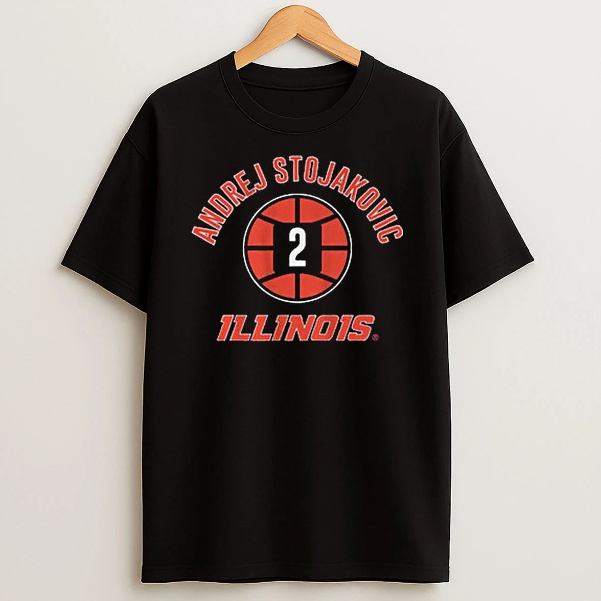 Illinois Basketball Andrej Stojakovic Name Number Ball Tshirt Hoodie