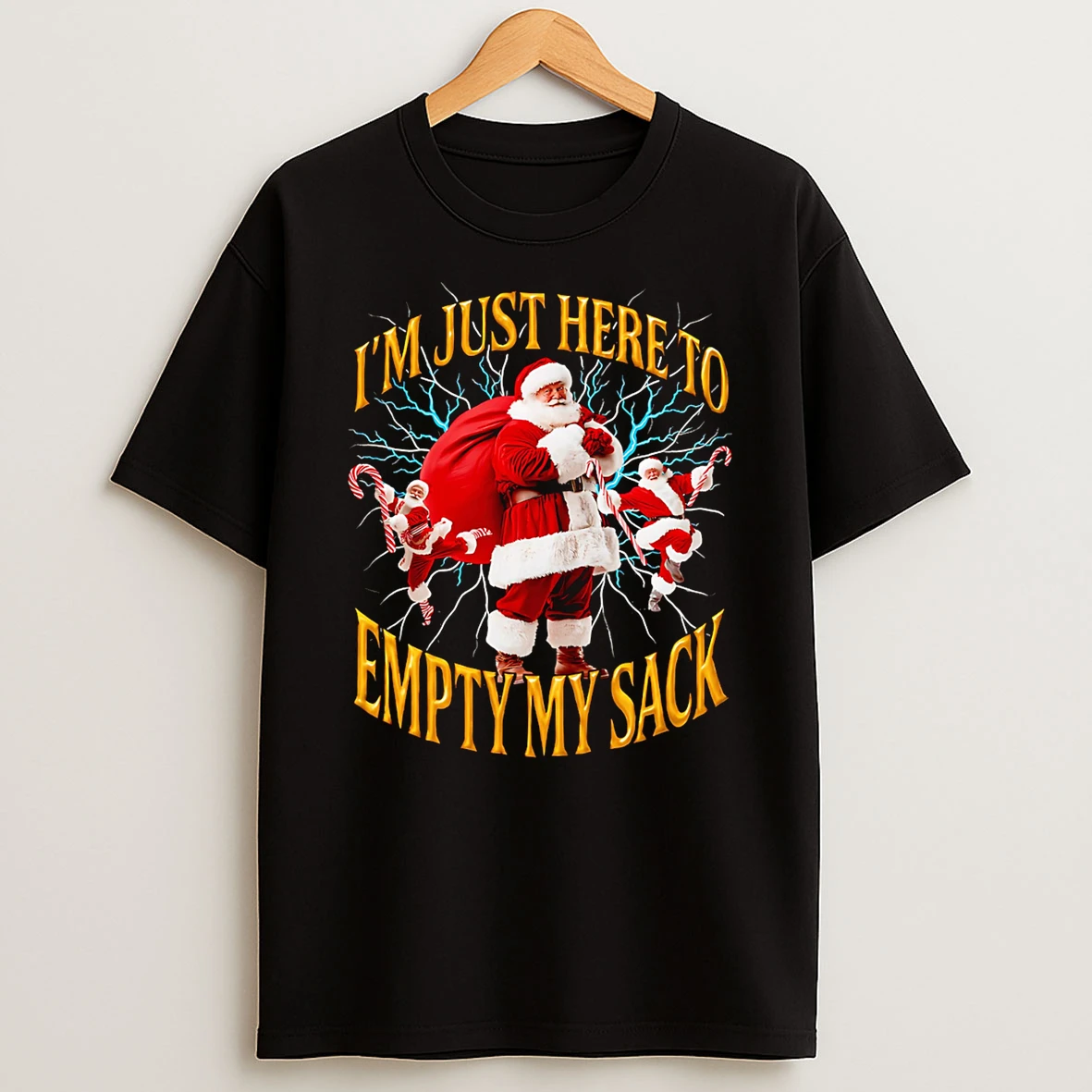 Im Just Here To Empty My Sack Santa Tshirt Hoodie