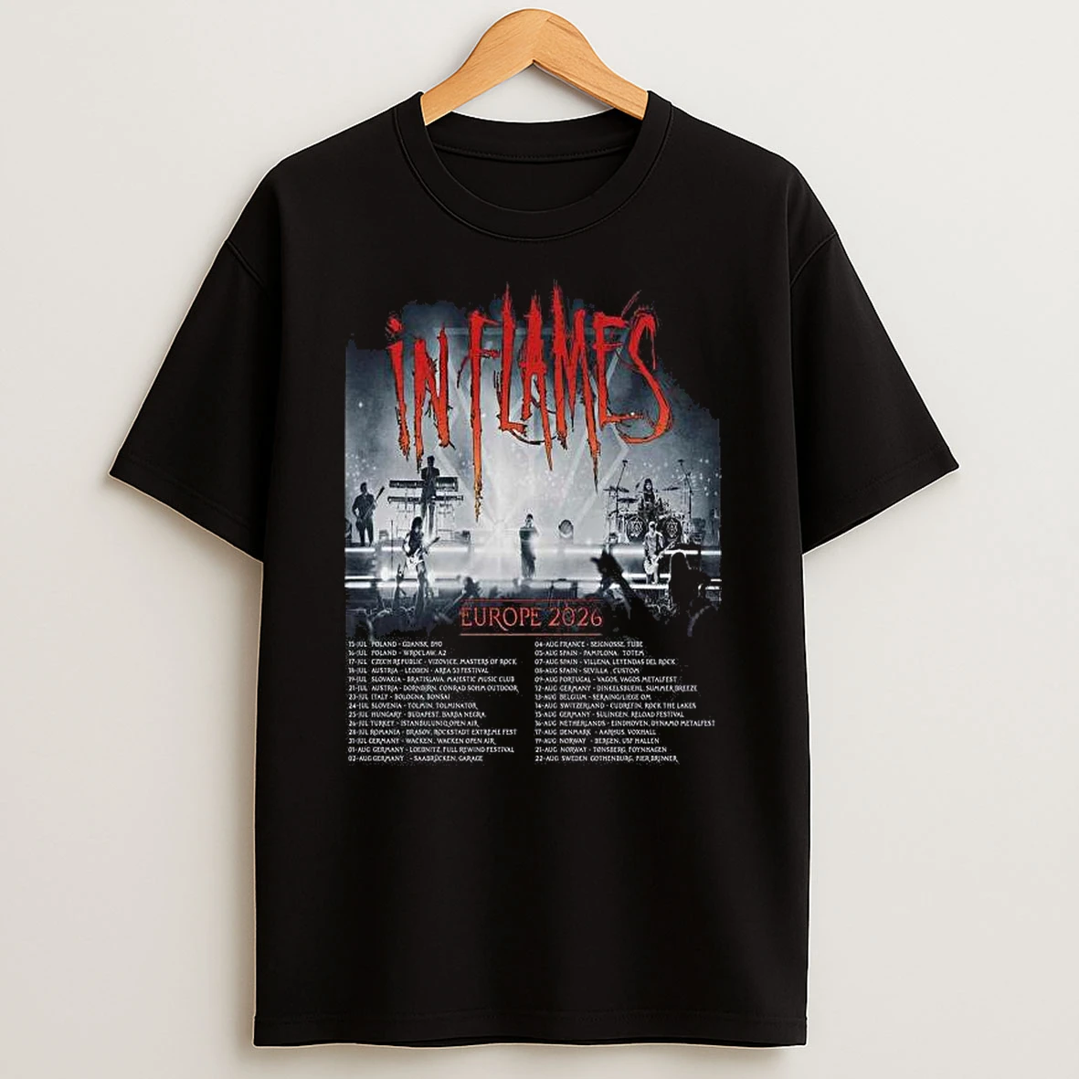 In Flames Europe 2026 Tour Schedule Dates Tshirt Hoodie
