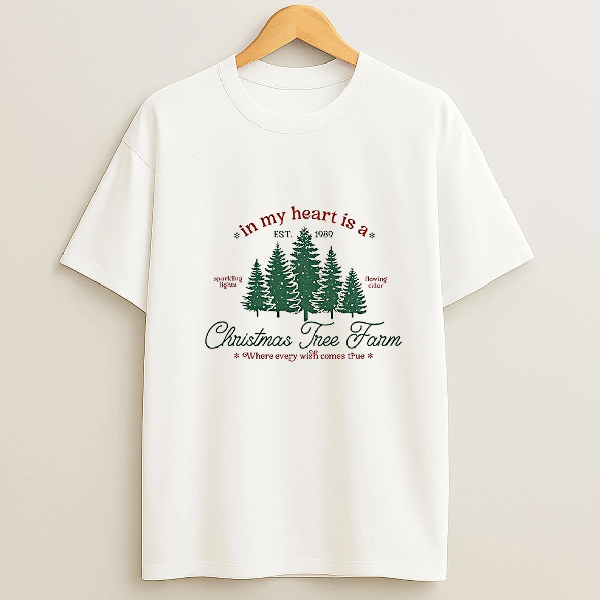 In My Heart Is A Christmas Tree Farm Est 1989 Where Every Wish Comes True Tshirt Hoodie