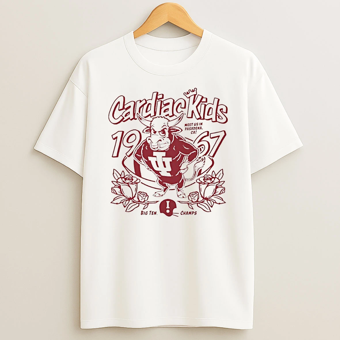Indiana Hoosiers Football Cardiac Kids Big Ten Champs 1967 Circle Tshirt Hoodie