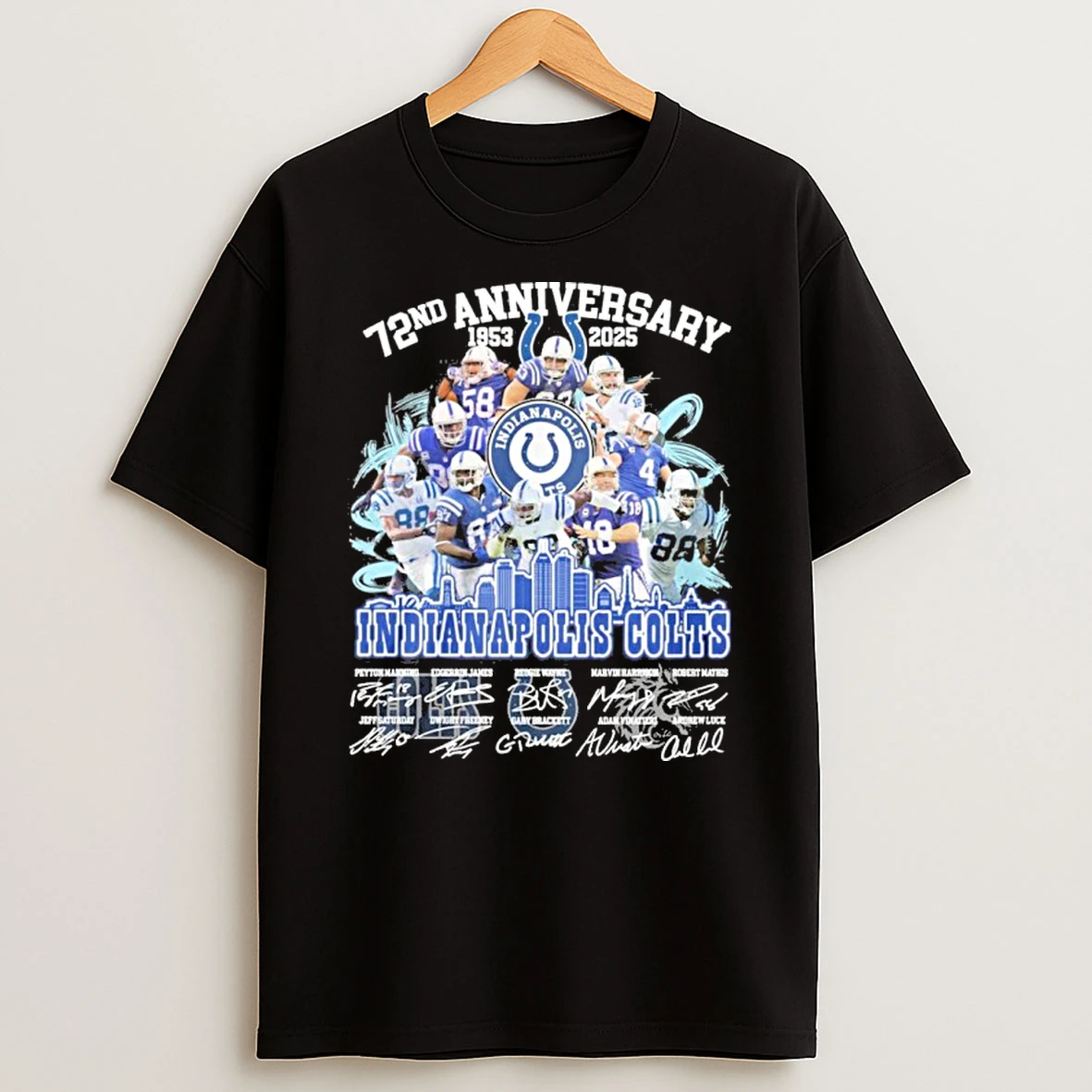 Indianapolis Colts 72nd Anniversary 1953 2025 Signature Tshirt Hoodie