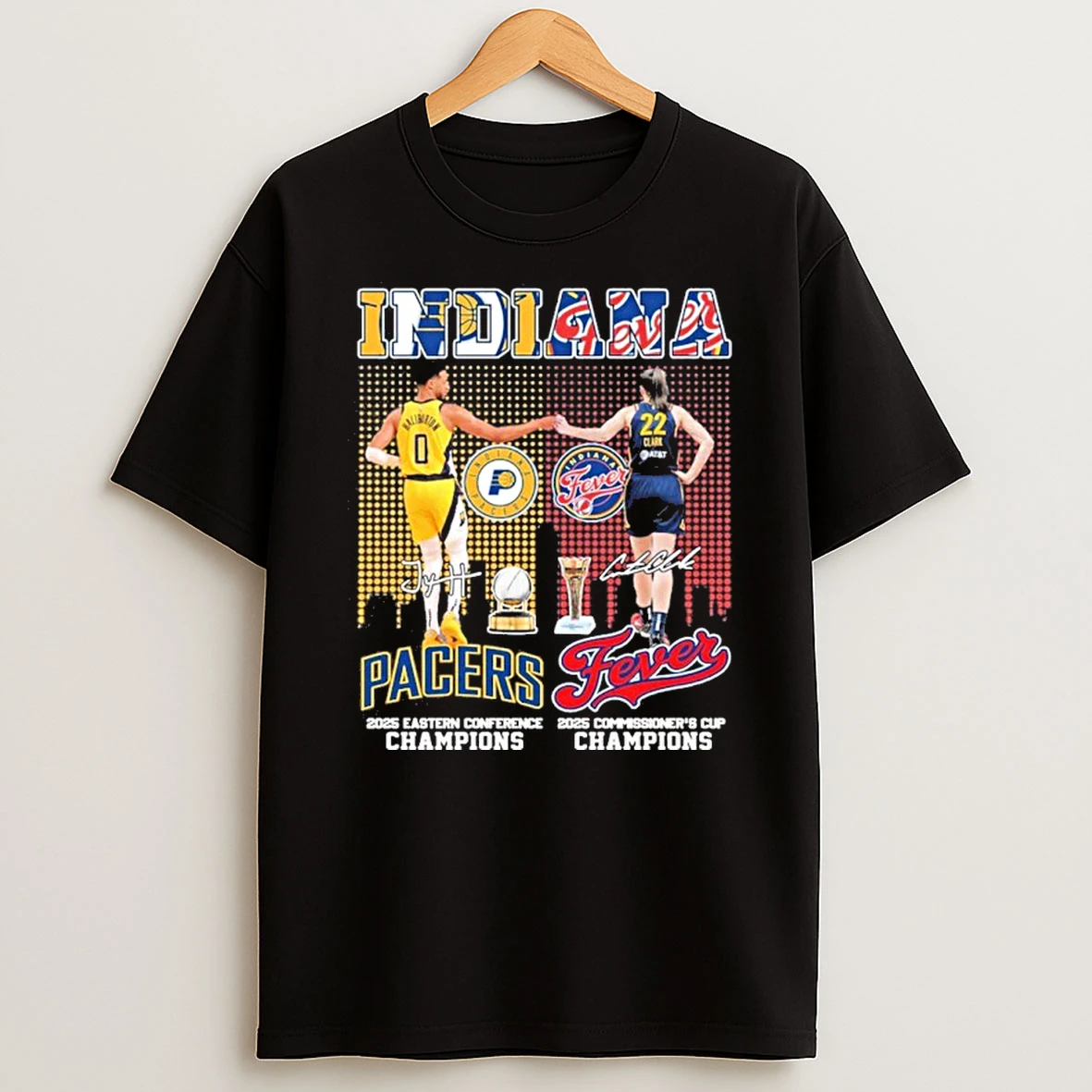 Indianapolis Pacers 2025 Conference Champions And Indiana Fever 2025 Commissioners Cup Champions Tshirt Hoodie