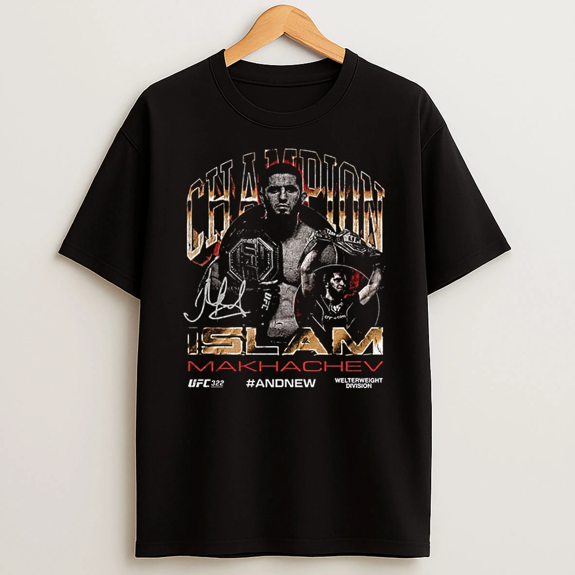 Islam Makhachev Ufc 322 Andnew Mens Welterweight Champion Png Tshirt Hoodie