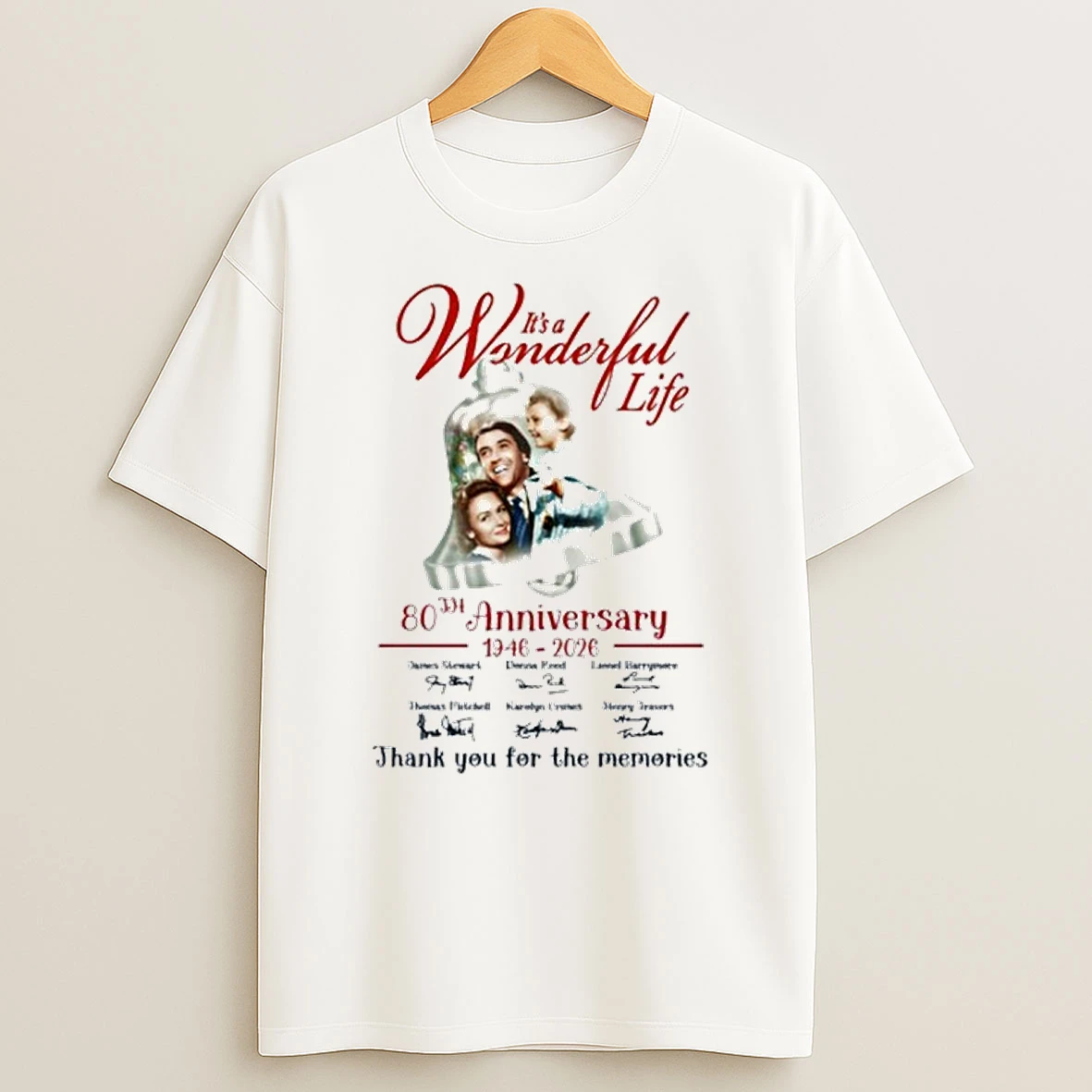 Its A Wonderful Life 80th Anniversary1946 2026 Signature Thank You For The Memories Tshirt Hoodie