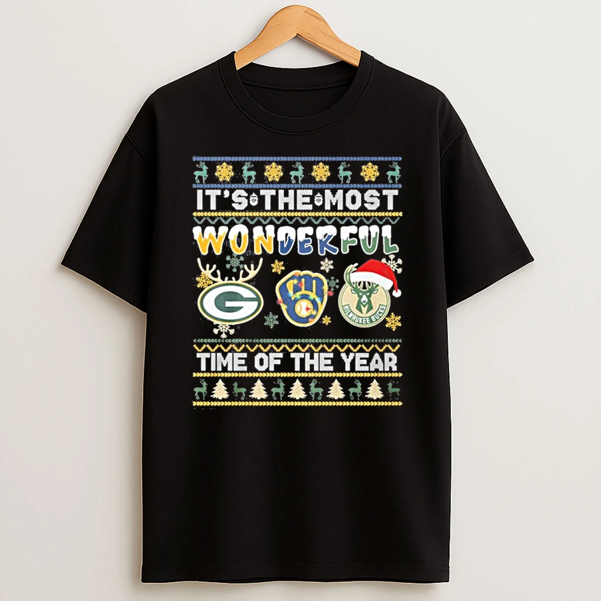 Its The Most Wonderful Time Of The Year The Christmas Wisconsin Sports Teams Tshirt Hoodie
