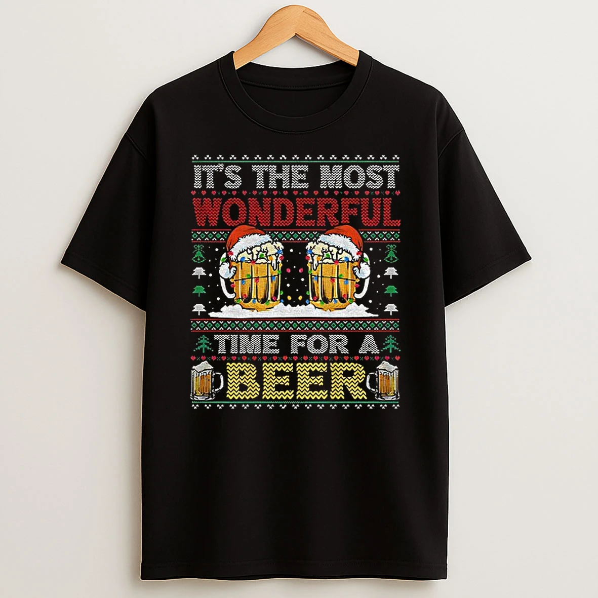 Its The Most Wonderful Time For A Beer Santa Merry Christmas Tshirt Hoodie