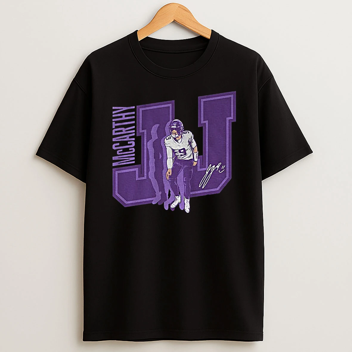 J J Mccarthy Griddy Minnesota Vikings Nfl Football Signature Tshirt Hoodie
