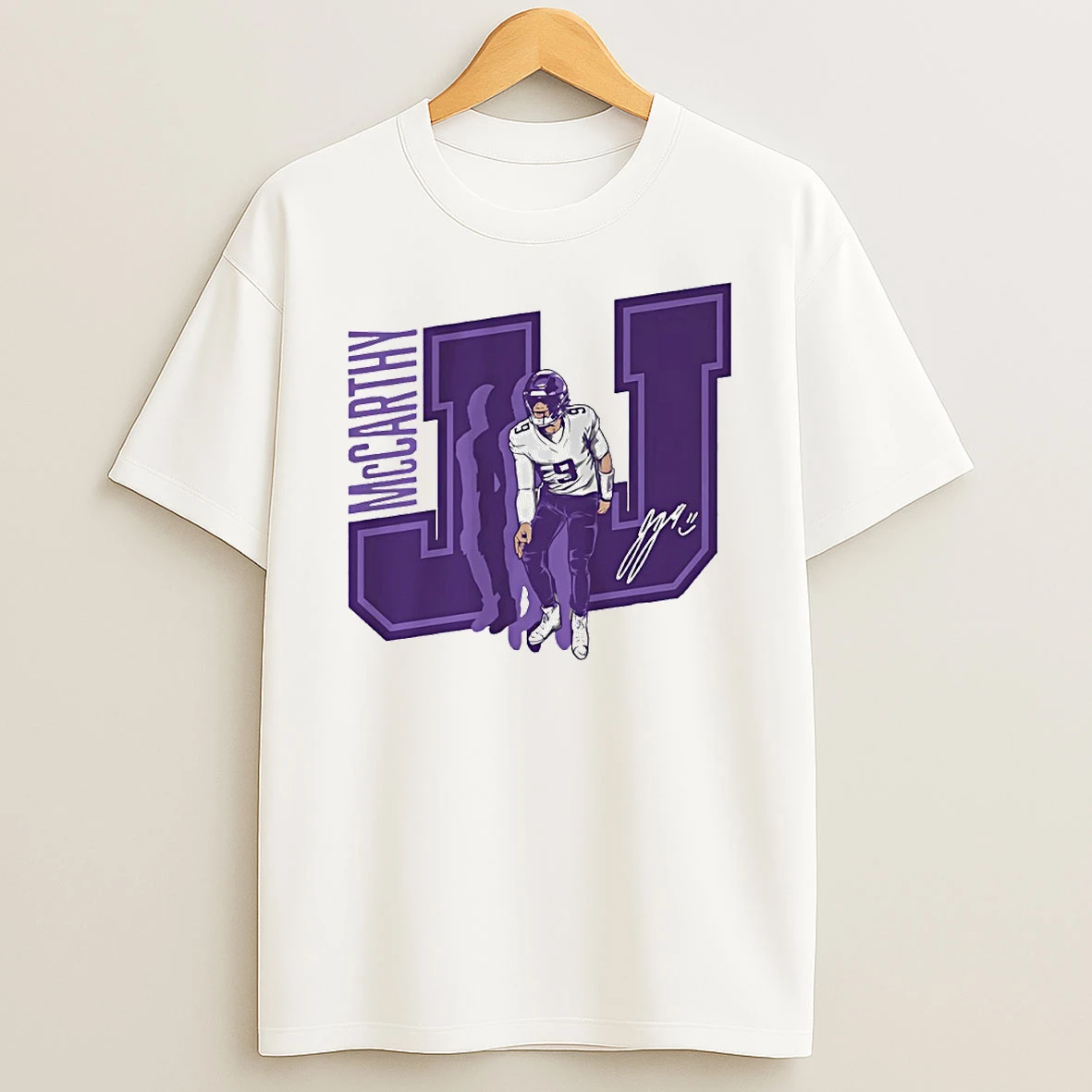 J J Mccarthy Minnesota Vikings Griddy Signature Circle Tshirt Hoodie