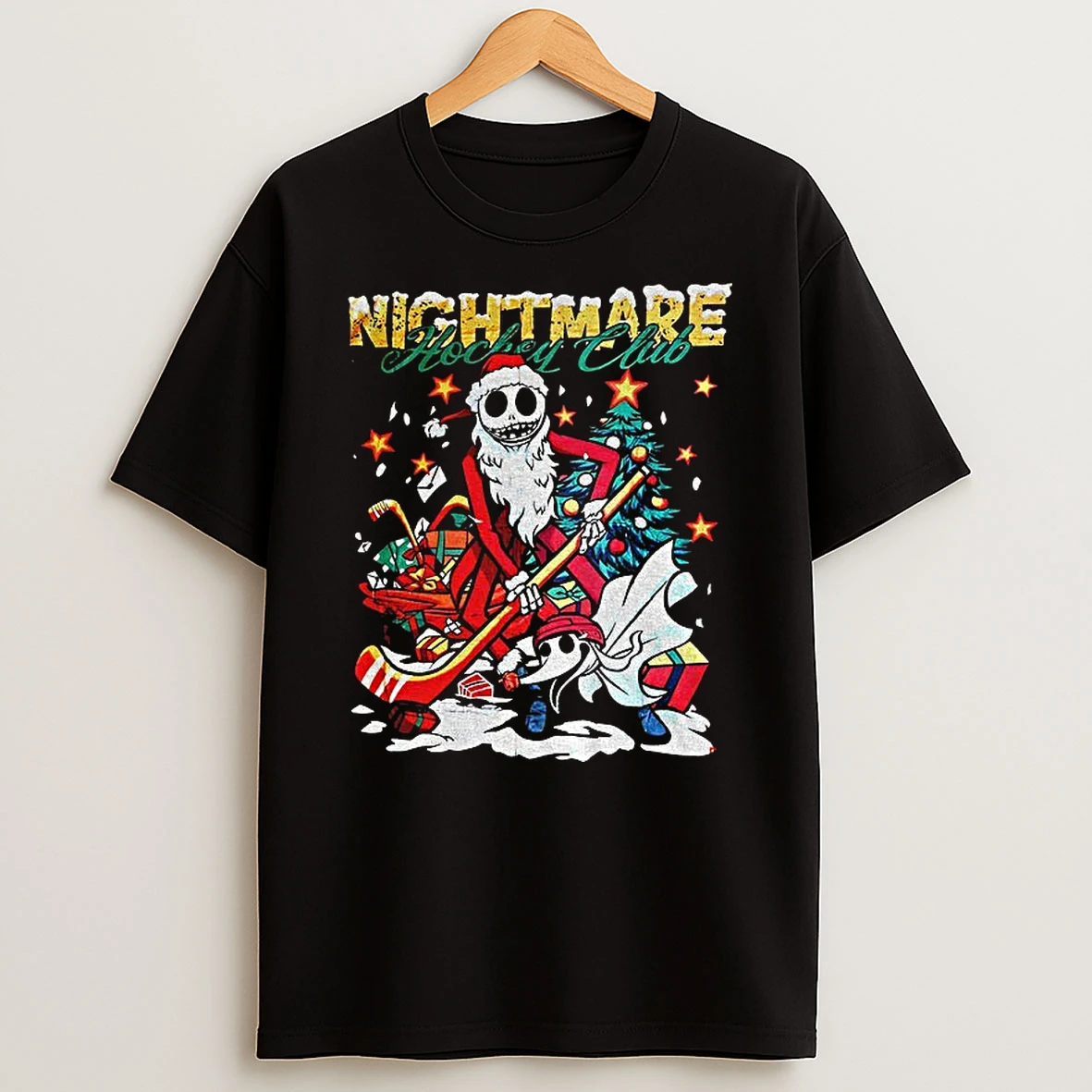 Jack Skellington And Zero The Nightmare Before Christmas Nightmare Hockey Cub Tshirt Hoodie
